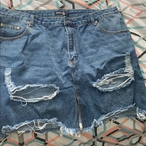Rip jean skirt